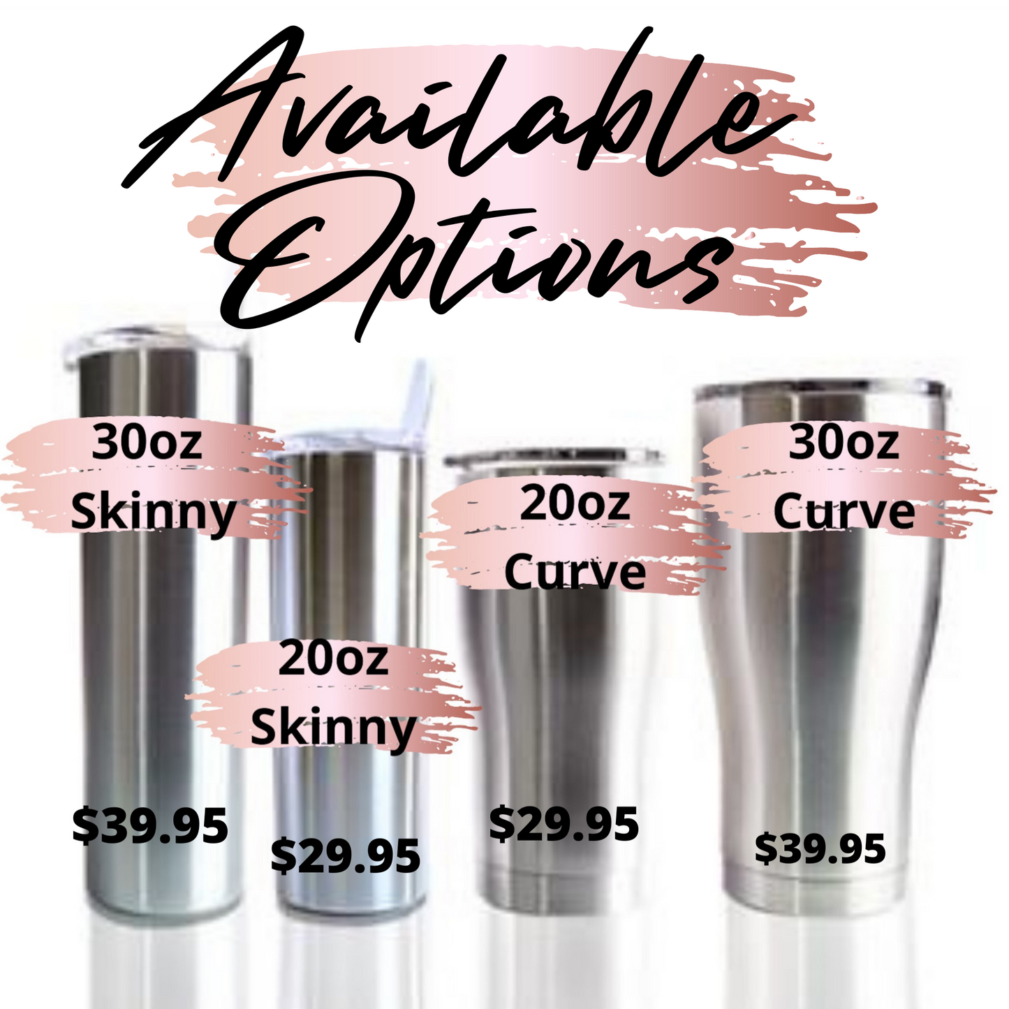 Custom Personalized Rose Gold  Glitter Tumbler Cup With Lid and Straw
