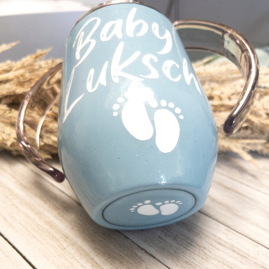 Custom Personalized Insulated Blue Sippy Cup