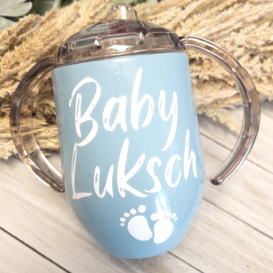 Custom Personalized Insulated Blue Sippy Cup