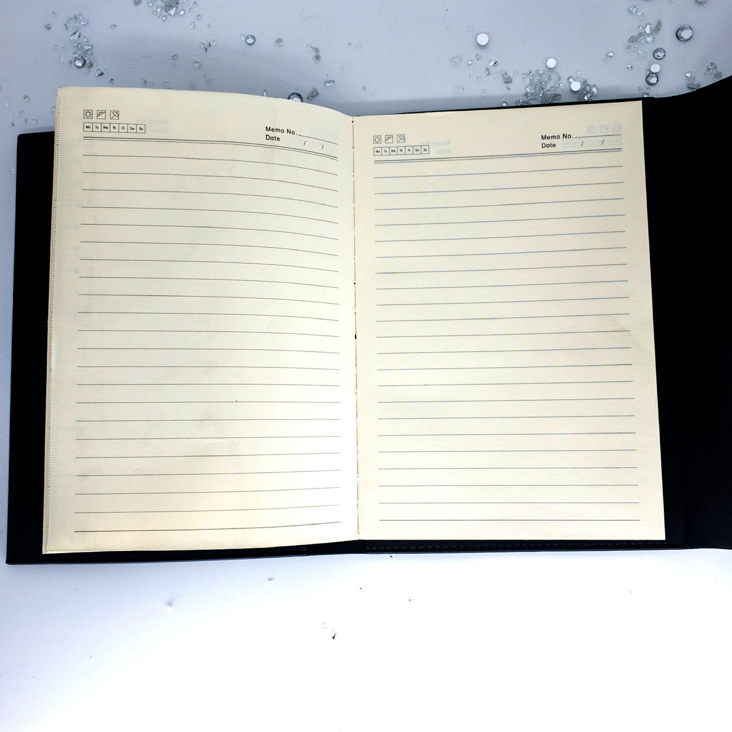 Custom Personalized PU Soft Leather Stylish Daily Planner Journal Agenda Notebook. Pink Black with Metal Closure Studs.