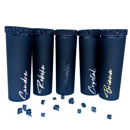 Personalized Rhinestone Matte Tumbler With Straw And Lid