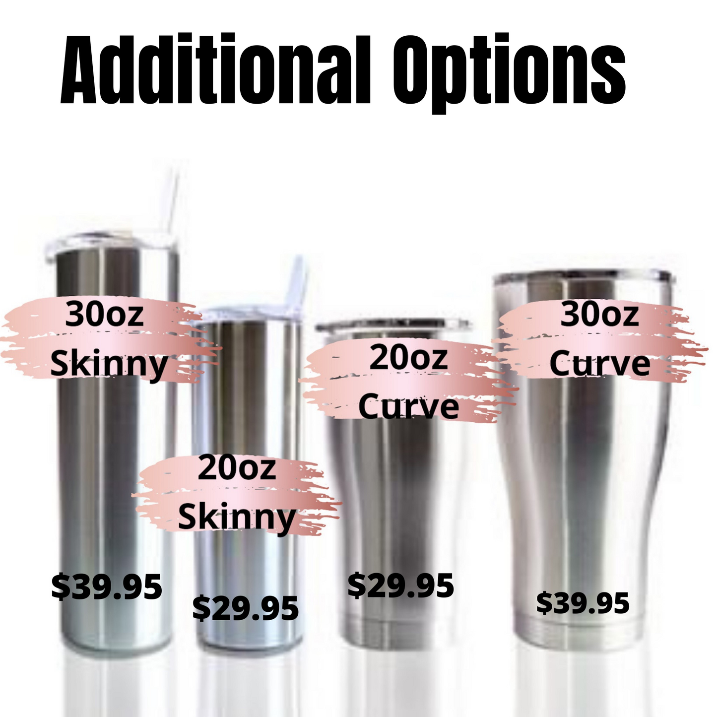 Custom Personalized  Rose Gold Skinny Glitter Tumbler Cup With Lid