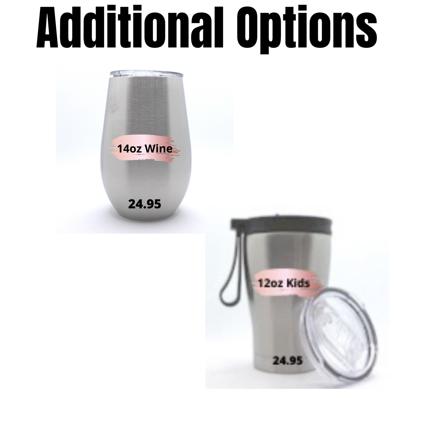Custom Personalized  Rose Gold Skinny Glitter Tumbler Cup With Lid