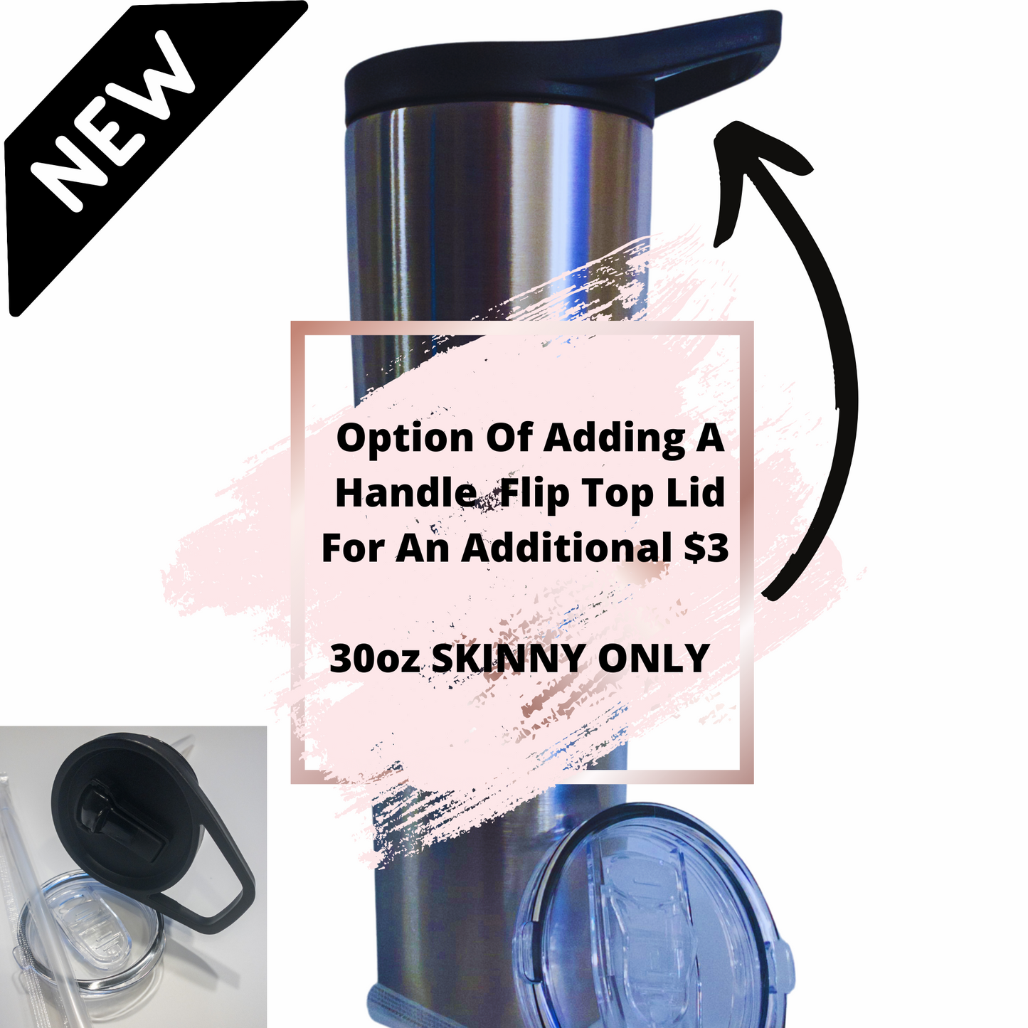 Custom Personalized Insulated Rose Gold And Blue Water Bottle