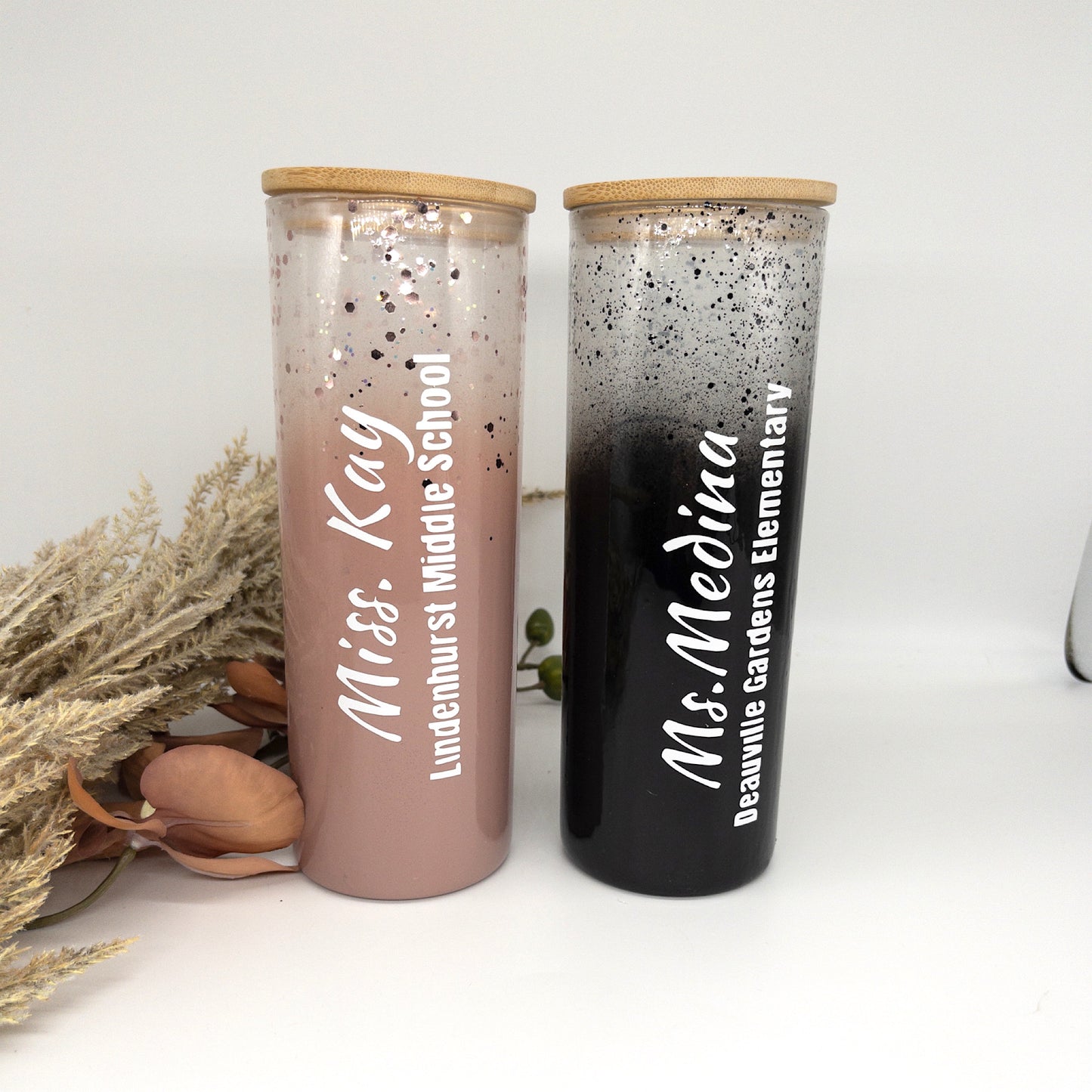 Custom Personalized Glass Frosted Matte Starbucks Teacher Tumbler