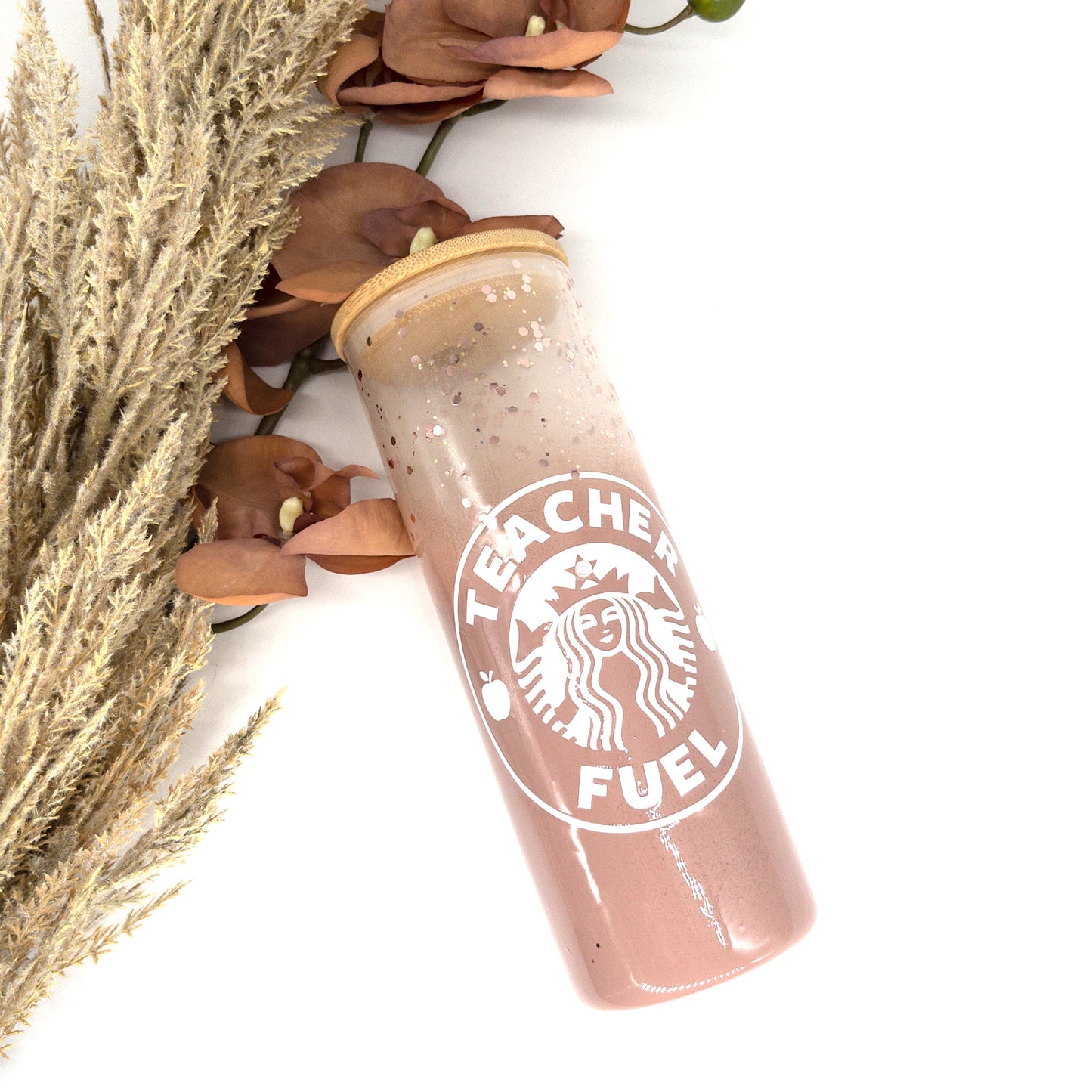 Custom Personalized Glass Frosted Matte Starbucks Teacher Tumbler
