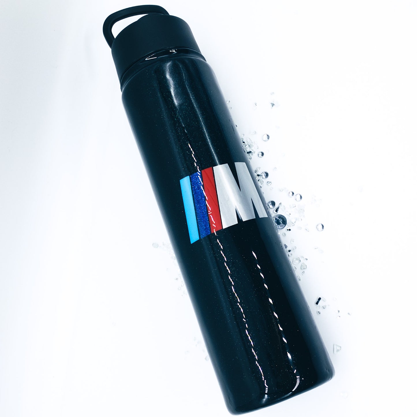 Custom Personalized Black Motorsport Water Bottle