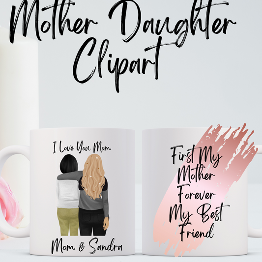 Custom Mother Daughter Clip Art Mug