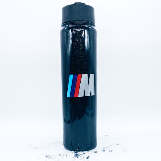 Black motorsport water bottle