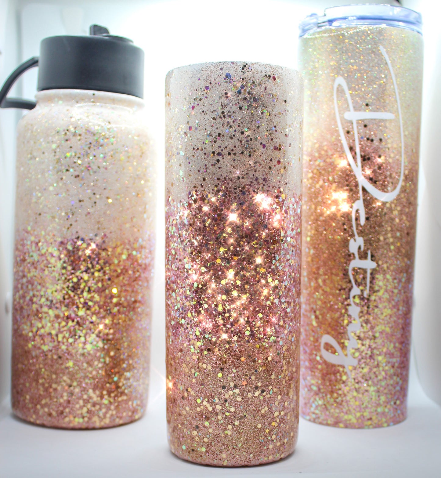 Custom Personalized Rose Gold Water Bottle
