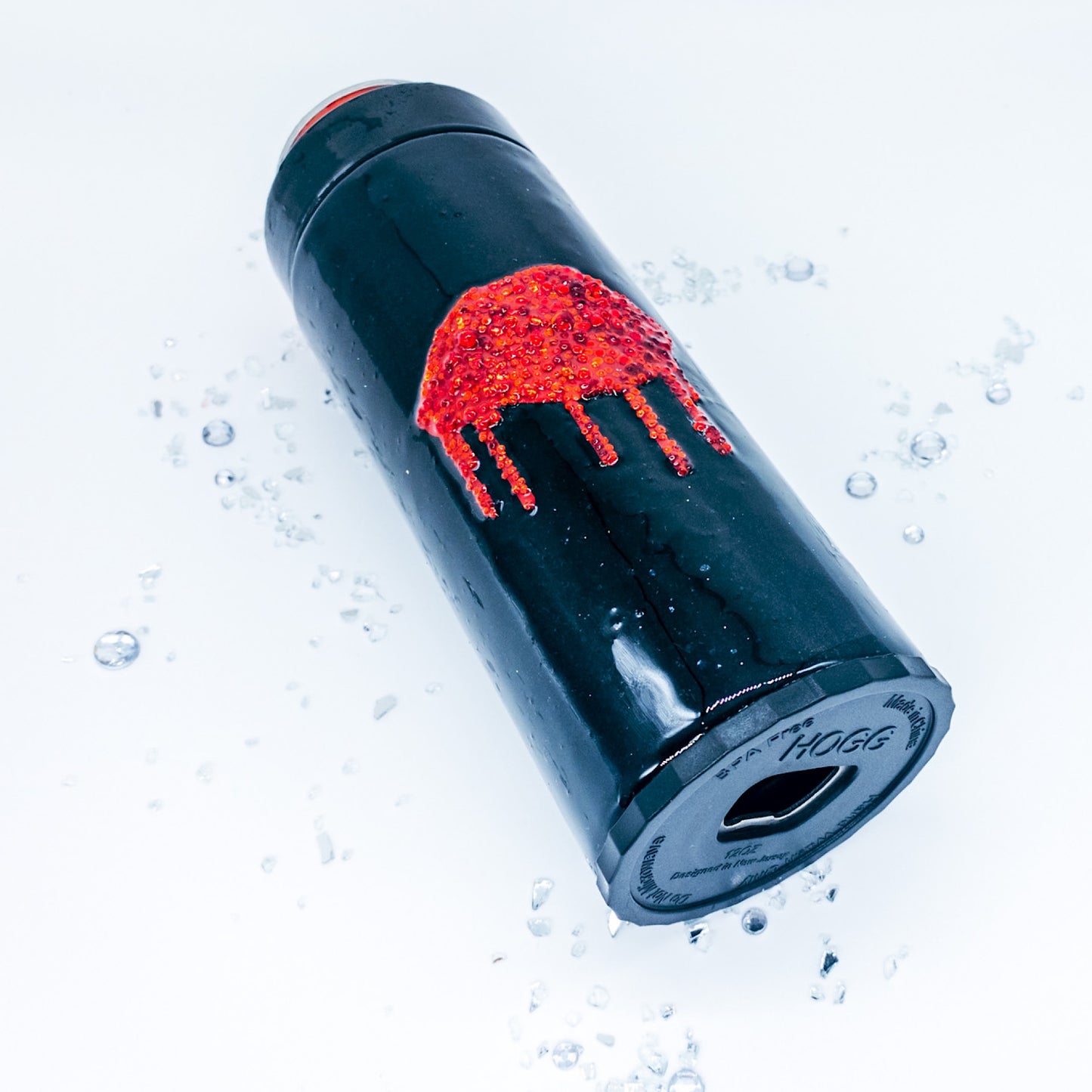 RED“ “LIPS” Black Custom Personalized Skinny Can Cooler!