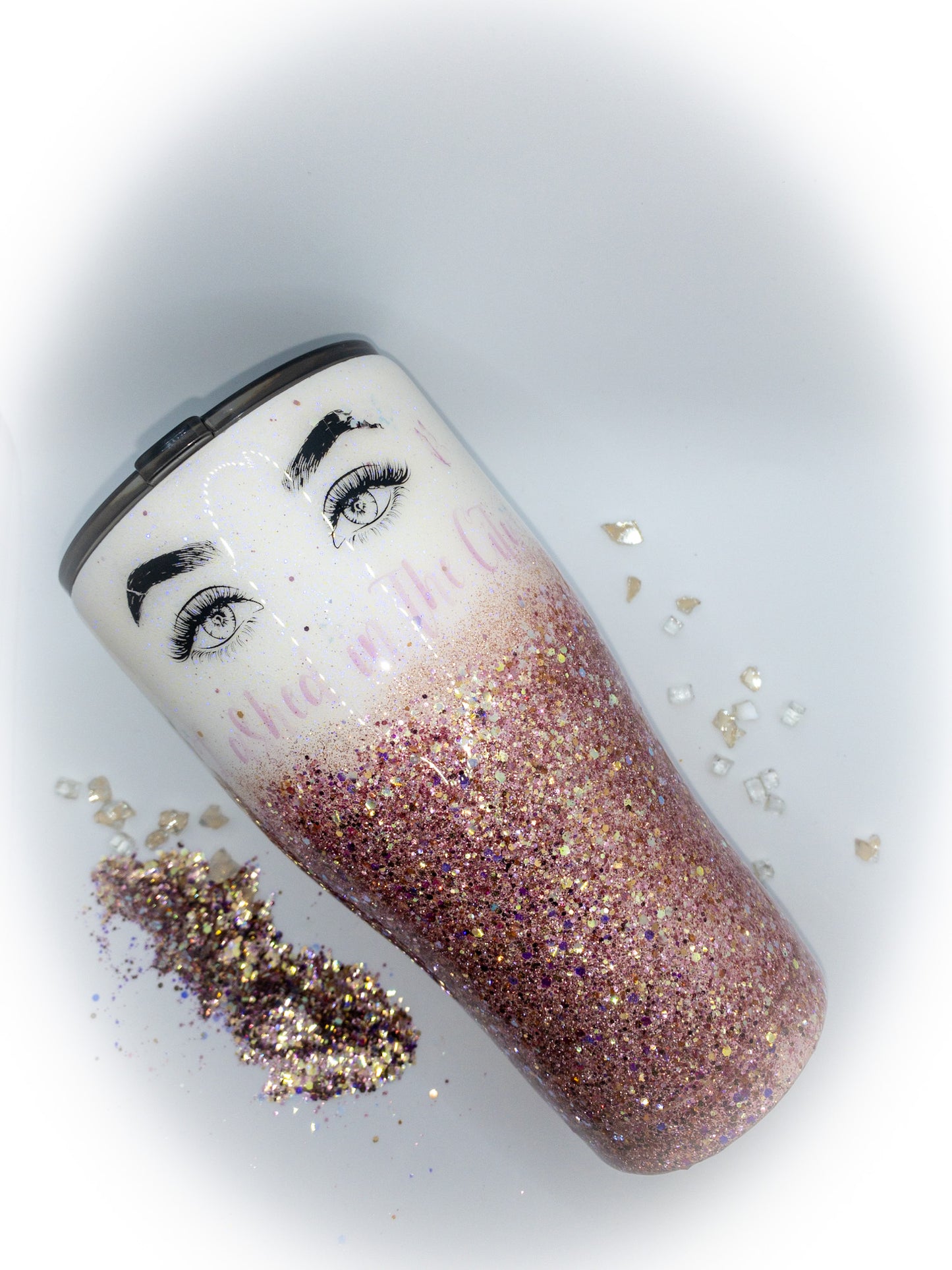 Custom Personalized Rose Gold And White Tumbler Cup