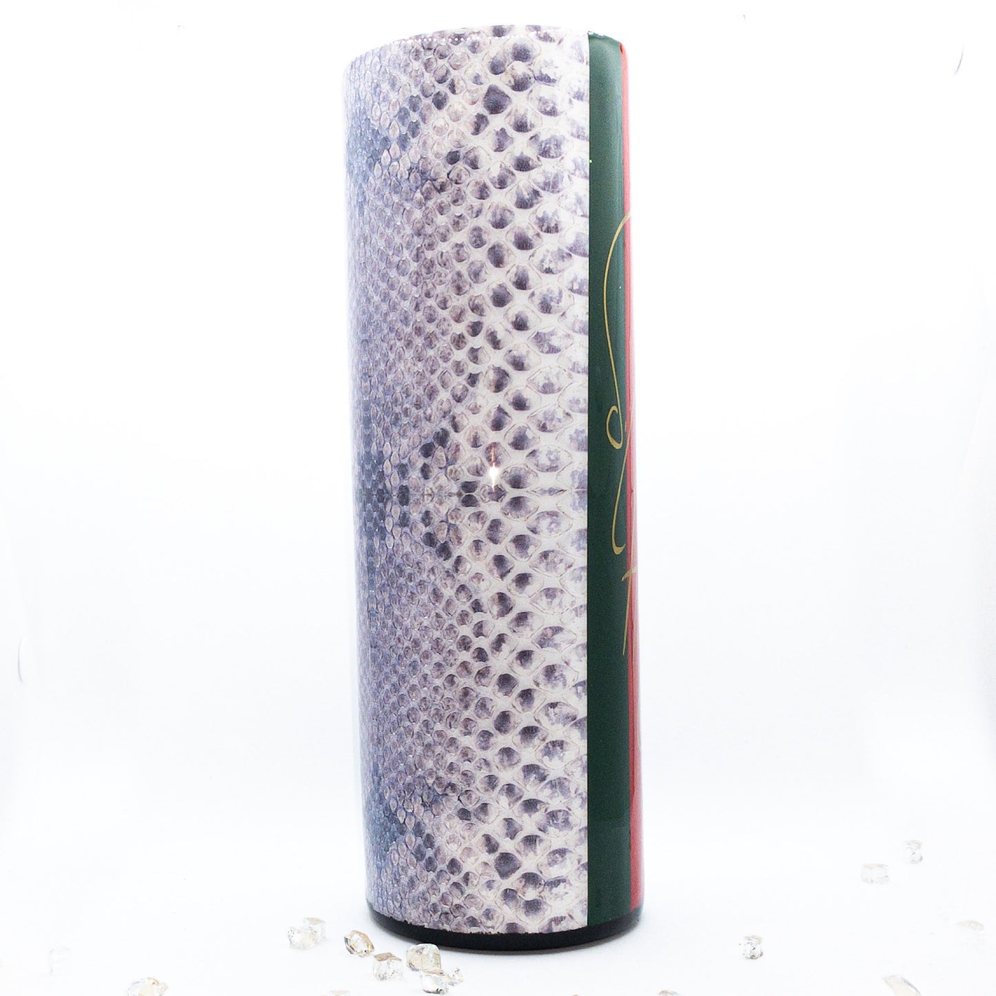 Custom Personalized Snakeskin Tumbler Cup With Lid And Straw