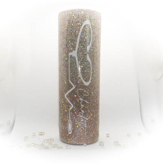 Custom Personalized Champagne Glitter Tumbler
