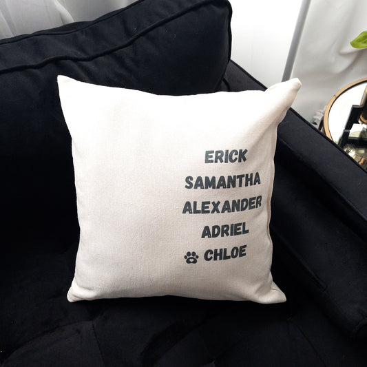 Custom Personalized Linen Family Pillowcase