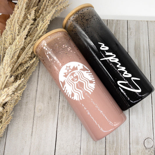 Custom Personalized Glass Frosted Matte Starbucks Tumbler
