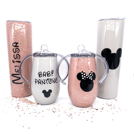 Mickey and Minnie Personalized Tumbler Cup With Lid