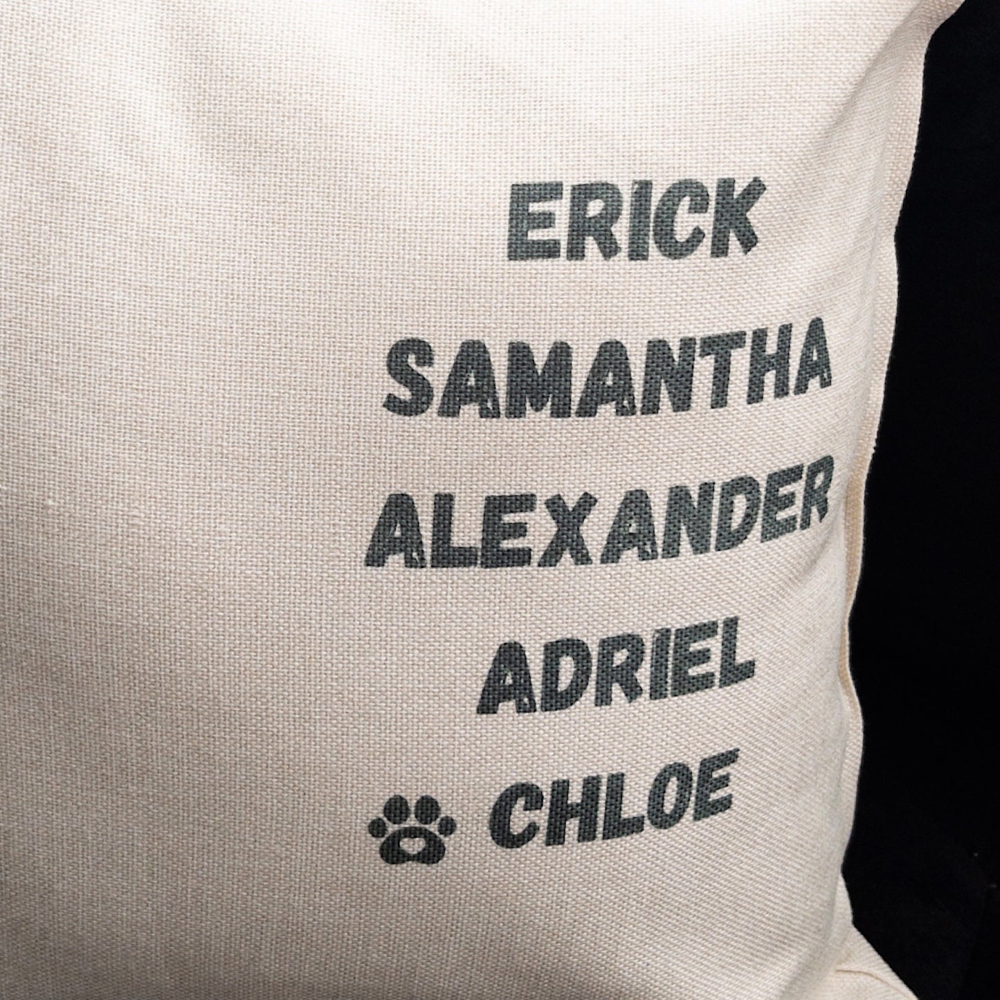 Custom Personalized Linen Family Pillowcase