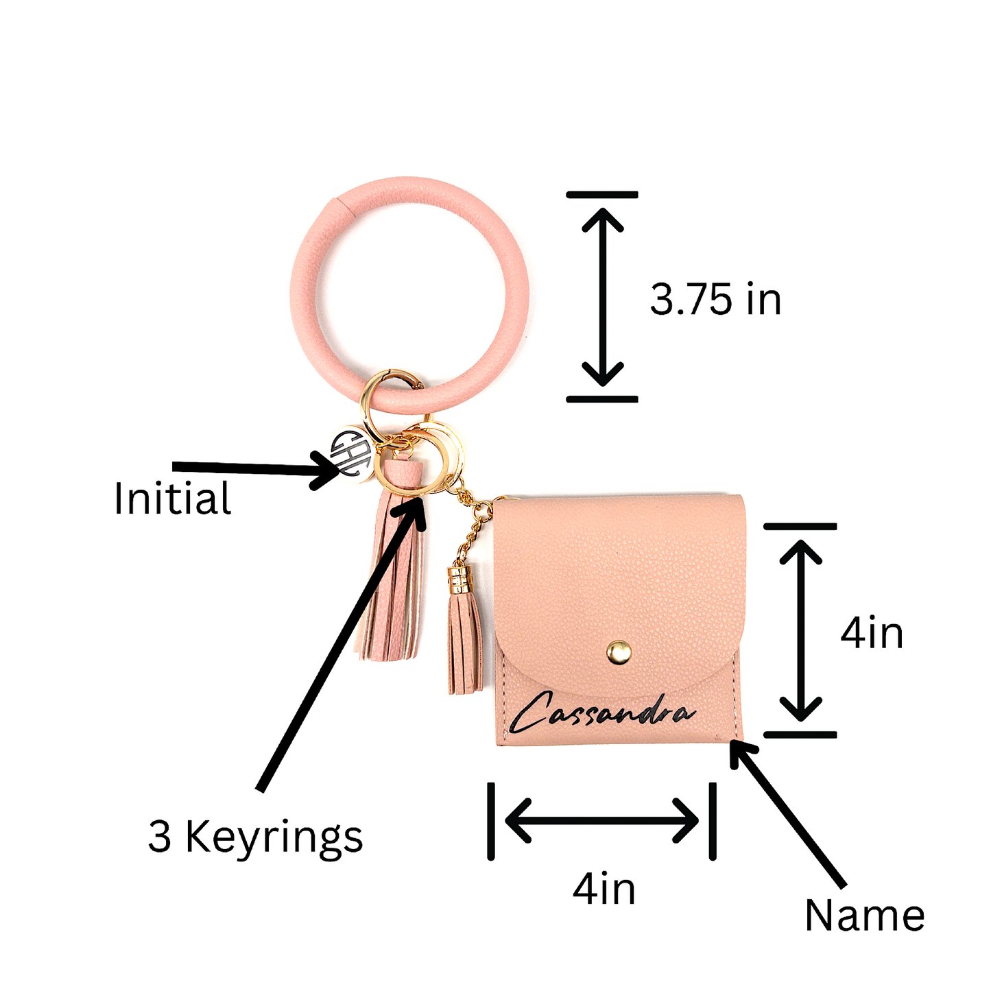 Personalized Wristlet Wallet Keychain