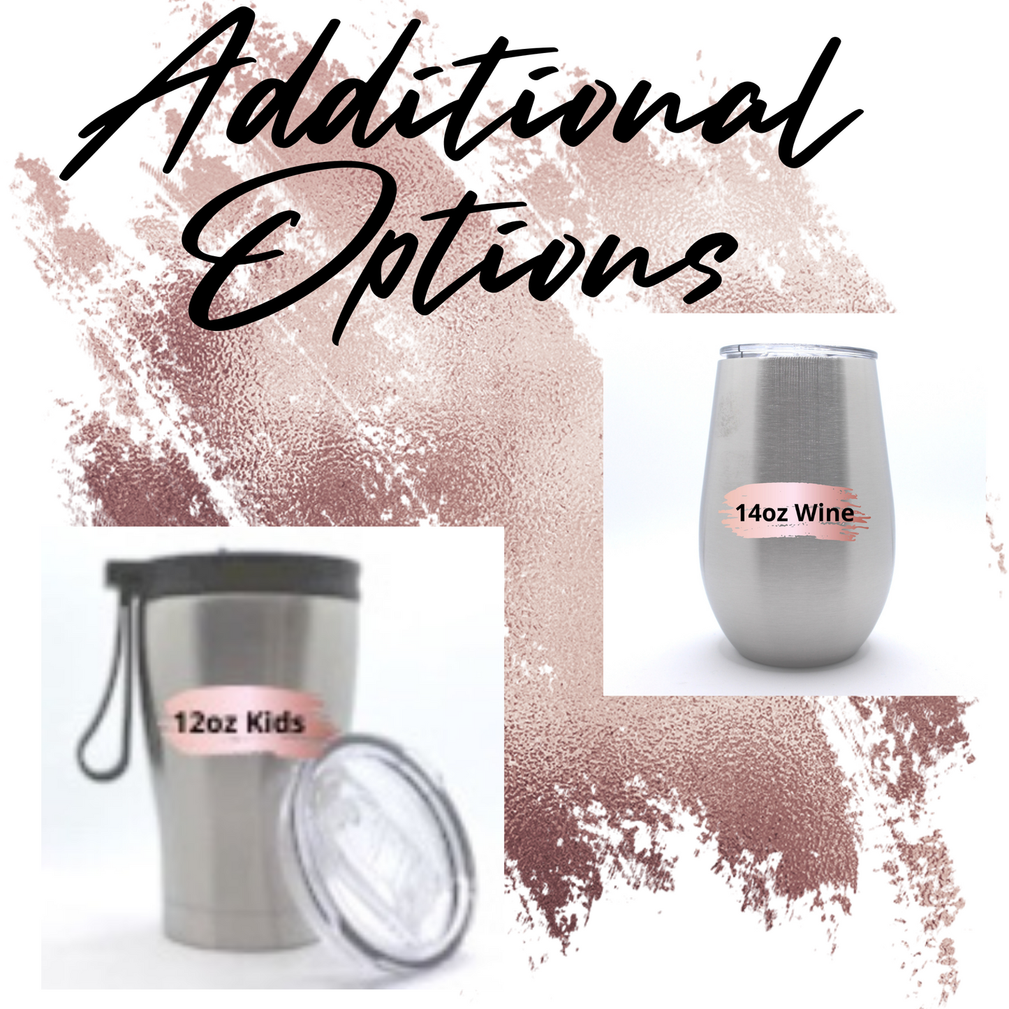 Custom Personalized Rose Gold Layered Ombre Glitter Tumbler Cup With Lid