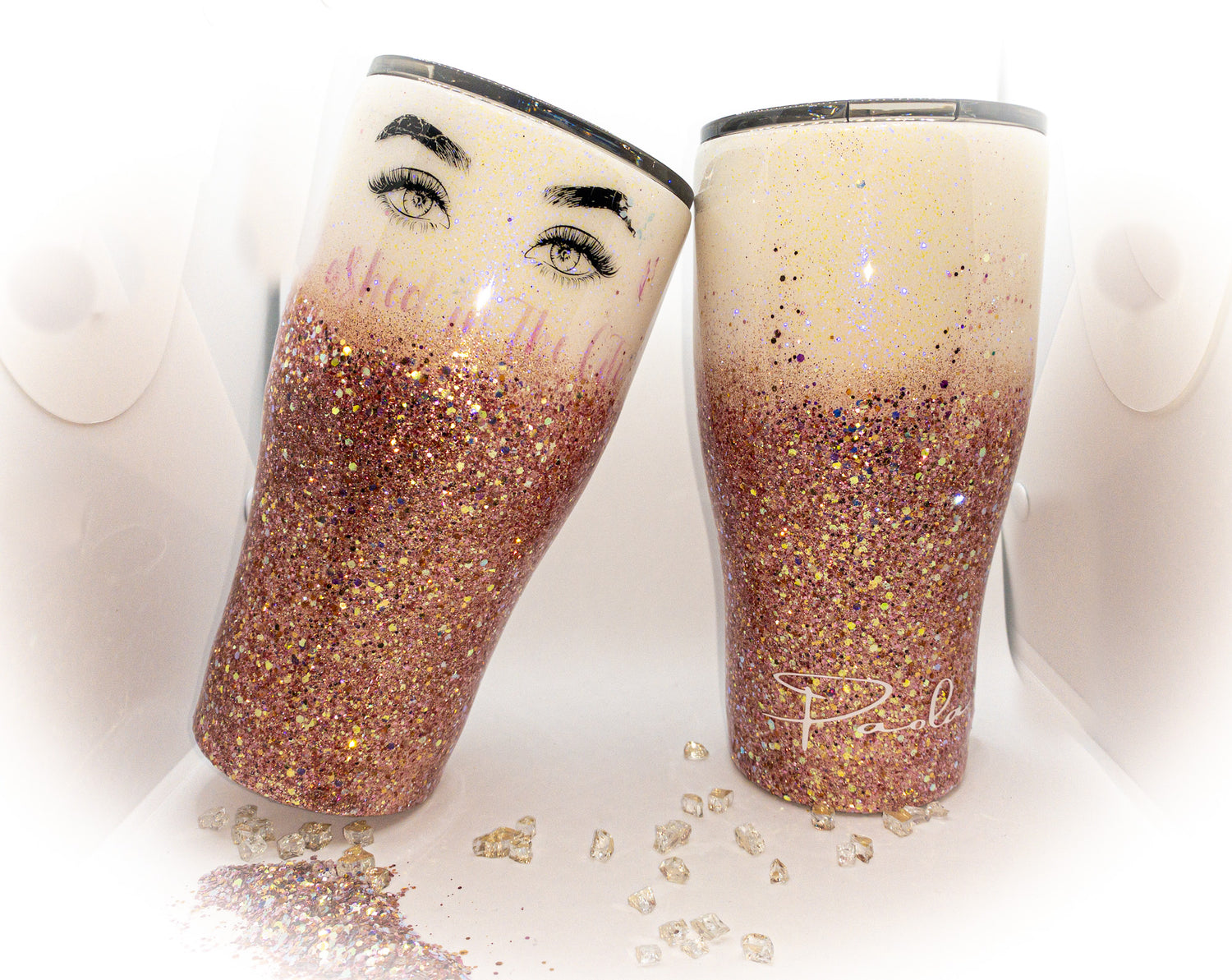 Custom Personalized Rose Gold Leopard Print Ombre Glitter Tumbler Cup –  Empire Create NY
