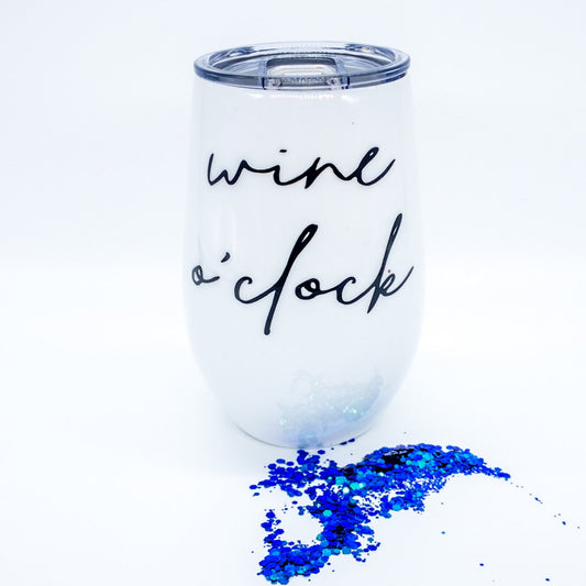 Insulated custom personalized white wine tumbler