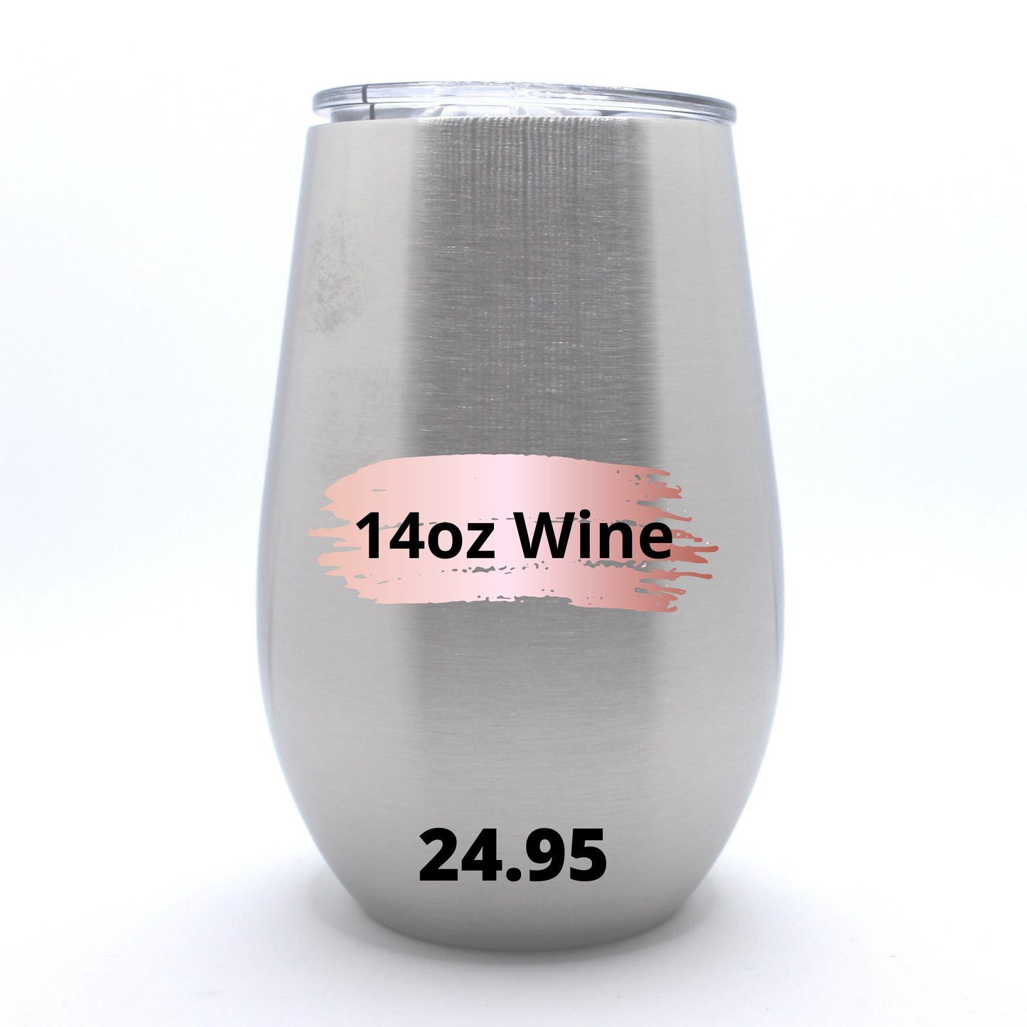 Custom Personalized Insulated Stainless Steel Pink And Rose Gold Wine Tumbler Cup