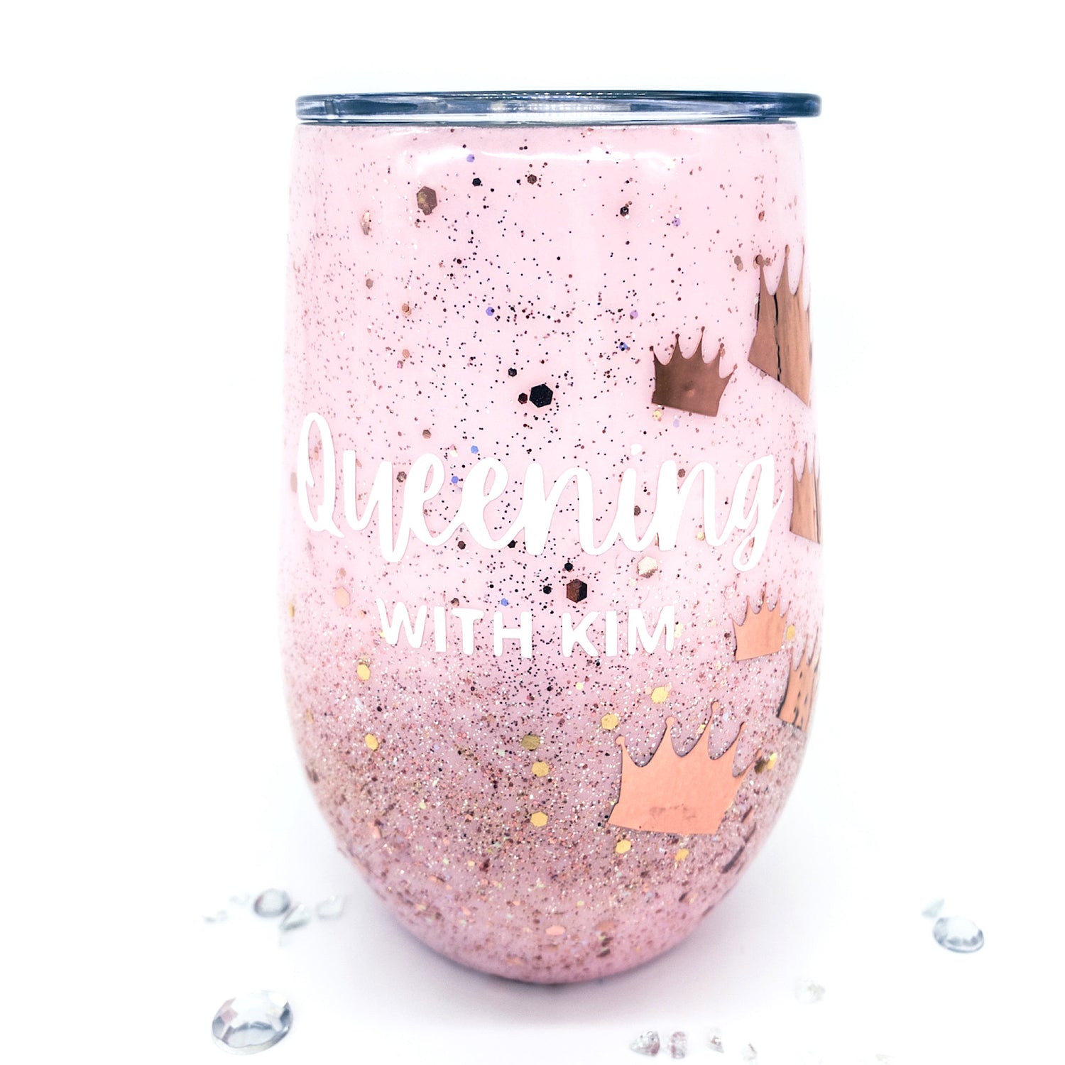 Rose Gold Wine Tumbler - Insulated Stainless Steel Tumbler with