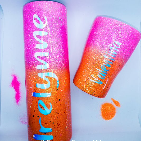 pink orange tumbler